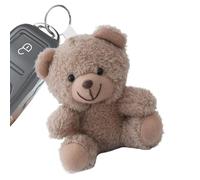 Huvqianu Stuffed Doll Bag Accessory, Bear Plush Pendant, Bear with Soft Doll Keychains, Stuffed Animal Charm for Bags, Plush Animal Charm, Size 12cm, 50g, Black, White, Khaki, 1pc