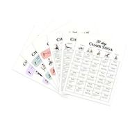 Huvqianu Tabella Di Yoga Con Sedia | 6 Pezzi Forniture Per Allenamenti Di 30 Giorni,Poster delle Posizioni Yoga - Per Adulti Viaggio Lavoro Famiglia Amici Sport Palestra Fitness Bodybuilding