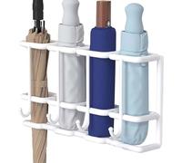 Huvqianu Umbrella Organizer Wall, Wall Mounted 4 Slot Metal Rack Stand, Space Saving Design, Sturdy Construction, Multifunction for Family Doorways, Home Decoration, Household Supplies