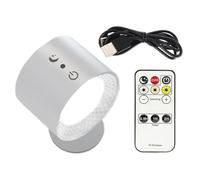 Huvqianu Wall Lights Battery Operated, Led Wall Sconce, Touch Remote Control, Magnetic Mount, Dimmerabile, 3000mAh Ricaricabile, Night and Timer Mode, Bedroom Reading, 4.72 Inches Black White