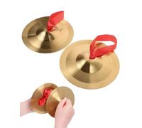 HUVZOR 1 paio Piatti Crash in Ottone da 12 cm, Cimbali a Mano per Percussioni, Strumento Musicale per Bambini e Adulti, Adatto per Didattica, Esercitazioni e Performance