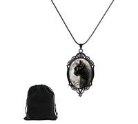HUVZOR 1 pezzo Collana di Halloween con strega, Collana a Ciondolo Gatto Carino, Pendente a Forma di Gattino,Gioielli con Animali, Come regalo per madre, fidanzata, sorella, amante dei gatti