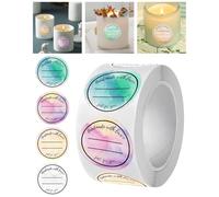 HUVZOR 1 rotolo 500 Pezzi Etichette Autoadesive per Marmellate, Adesivi Decorativi, Ø 25 mm, Rotonde, Rimovibili, per Scrivere Barattoli di Conserve, Etichette per Spezie, Casalinghe, Ufficio