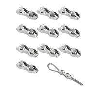 HUVZOR 10 morsetti duplex, morsetti per funi metalliche M2, morsetti per funi in acciaio inossidabile 304 per il fissaggio di funi metalliche da 2 mm