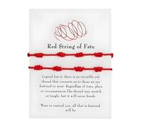 HUVZOR 2 Pezzi di Filo Rosso del Destino, Braccialetti Rossi Regolabile, Bracciale Filo Rosso del Destino, Amuleto Della Possessione, Unisex, Comodo da Indossare, Alla Moda e Versatile