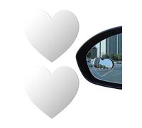 HUVZOR 2 pezzi Specchietti per angoli ciechi a forma di cuore per auto Specchietto laterale per auto Angolo cieco regolabile Specchietto retrovisore convesso grandangolare rimovibile