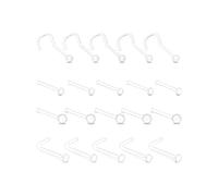 HUVZOR 20Pcs piercing in plastica per piercing- i mantenitori di plastica del perno del naso 1 forma L forma della vite chiara perno del naso nascondono il piercing per Sopracciglio Labret, 20G