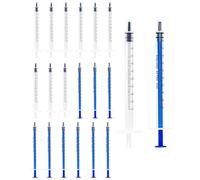 HUVZOR 20PCS Siringa di Plastica,1ml Siringhe in Plastica Siringhe Senza Ago con Cappuccio Riutilizzabili Confezionato Singolarmente per Piccoli Animali Domestici Pittura Artistica Colla Applicatore