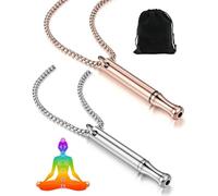 HUVZOR 2pcs Collana, Nero/Argento | Kit 2 Pezzi in Acciaio Inox, per e Gestione Dipendenze