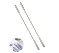 HUVZOR 2PCS misurini da laboratorio a doppia estremità, in acciaio inox, con spatola a metà arrotondata e piatta,spatola da laboratorio,laboratorio en forma de U,spatola in acciaio inossidabile