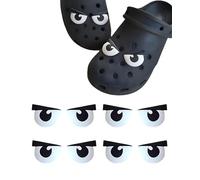 HUVZOR 4 paia di ciondoli per scarpe a forma di occhi di cartone animato, occhi arrabbiati o piangenti, set di ciondoli per scarpe, per scarpe di Halloween, ciondoli per scarpe di zoccoli