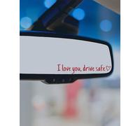 HUVZOR 4 Pezzi Passenger Adesivi Auto Divertenti "I love you,drive safe",Specchio Esterno Ti Amo,Sticker auto Adesivi in Vinile di Alta Qualità per Specchietti e Finestrini con Design Unico(rosso)