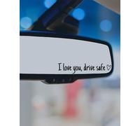 HUVZOR 4 Pezzi Passenger Adesivi Auto Divertenti "I love you,drive safe",Specchio Esterno Ti Amo,Sticker auto Adesivi in Vinile di Alta Qualità per Specchietti e Finestrini con Design Unico(nero)