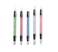 HUVZOR 5 Pezzi Pennelli in Silicone per Unghie, Silicone Nail Art Sculpture Pen, Pennelli in Nail Gel Scultura Penna Matita Strumento Per Unghie Art Design Decorazione Kit