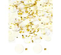 HUVZOR 50g Coriandoli Rotondi 25mm Multicolori Table Confetti Paillettes,Scintillanti Coriandoli da Tavolo Coriandoli a Punti Decorazione per Palloncini,Matrimoni,Festa(bianco)
