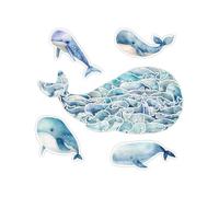 HUVZOR 50Pcs adesivi a forma di balena, impermeabili, adesivi a forma di pesce sotto il mare, adesivi con vita marina, adesivi per bambini, per feste di compleanno, scrapbooking, skateboard