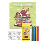 HUVZOR 6 adesivi da colorare, adesivi fai da te, con matita inclusa, perfetti per disegnare, creare, colorare e progettare