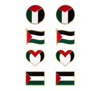 HUVZOR 8 Stück Metall-Anstecknadeln, Mini-Flaggenabzeichen in Palästina-Design für Kleidung, Hüte und Rucksäcke - Ideal für Sammler, Geschenke und patriotische Accessoires