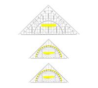 HUVZOR Confezione da 3 righelli triangolari trasparenti, squadrette nautiche,squadretta nautica,disegno squadrette nautiche matematica righello bambino triangolo geometrico,squadretta