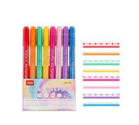 HUVZOR Penne Curve Colorate per Appunti, Doppia Punta con 5 Forme e 8 Colori | Set Evidenziatori Unici per Scrittura Creativa, Bambini, Diario, Scrapbooking, Ideale per Sottolineare e Decorare Testi