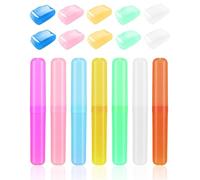 HUVZOR porta spazzolino da viaggio,Custodia per Spazzolino da Denti,7pcs Plastica Custodia Spazzolino e 10pcs Copri Protettiva Spazzolino Portatile, Porta Spazzolino da Viaggio,per Viaggi in Famiglia