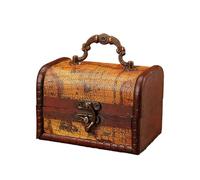 HUVZOR Portagioie Vintage in Legno, Scrigno del Tesoro, piccola scatola dei pirati, Portagioie Vintage in Legno, Può Essere Utilizzato per Conservare e Proteggere Gioielli Regalo