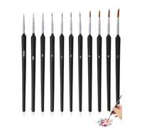 HUVZOR Set di 11 Pennelli per Dipingere Fini, Pennelli Fine da Pittura per Acrilico, Acquerello, Olio e Modellismo, Pennello Sottili Miniature per Precisione Ritocco