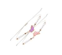 HUVZOR Set di 2 braccialetti dell'amicizia, braccialetto BFF regolabile, braccialetto a farfalla, braccialetto dell'amicizia, braccialetto a farfalla Best Friends, regalo gioiello