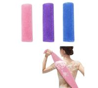 HUVZOR Set di 3 spugne esfolianti africane, spugna da bagno, spugna lunga in nylon per la schiena, adatta a tutti i tipi di pelle, per lo scrub quotidiano della schiena e del corpo