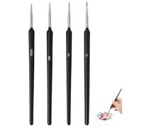 HUVZOR Set di 4 Pennelli per Dipingere Fini, Pennelli Fine da Pittura per Acrilico, Acquerello, Olio e Modellismo, Pennello Sottili Miniature per Precisione Ritocco