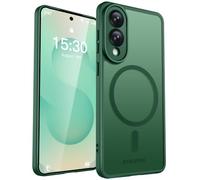 HuwaiH Custodia magnetica per Samsung Galaxy S25 Edge, verde | Con forte magnete, protezione militare, antiurto, antigraffio, antiscivolo, anti-impronte, per supporto auto