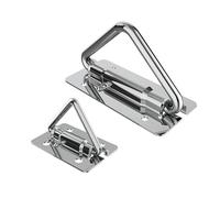 HUWOYG 2 pezzi in acciaio inossidabile 304 spesso, maniglia a molla pieghevole for impieghi gravosi, ad anello triangolare attiva con a D for gru, scatola di plastica rotante Per Cassapanche(M)