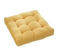 HUWOYG Cuscino da pavimento seduta quadrato meditazione yoga Cuscini in ginocchio trapuntati spessi Tappetino for balcone Per Interni，Casa(Corduroy yellow,53x53cm)