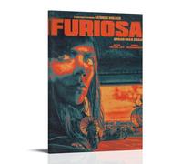 HUWYREWQRH Furiosa, poster decorativo da parete con saga di A Mad Max, stampa artistica da parete vintage, poster decorativo su tela per soggiorno e camera da letto, 40 x 60 cm, con cornice