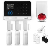 HUXGO® HXA003 Antifurto casa wireless WiFi + GSM con radio sirena | Kit allarme casa senza fili: 3x rilevatori di movimento, 3x sensori di allarme per finestre/porte | Per Casa, Appartamento