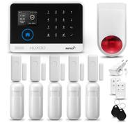 HUXGO® HXA003 Antifurto casa wireless WiFi + GSM con radio Sirena | Kit allarme casa senza fili: 5x rilevatori di movimento, 5x sensori di allarme per finestre/porte | Per Casa, Appartamento