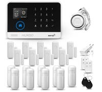 HUXGO® HXA003 Antifurto casa wireless WiFi + GSM con sirena | Kit allarme casa senza fili: 9x rilevatori di movimento, 9x sensori di allarme per finestre/porte | Allarme Casa, Appartamento