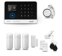 HUXGO® HXA003 Sistema di allarme casa senza fili con Sirena WiFi + GSM | Antifurto casa kit con 1x sensori di allarme per finestre/portes, 3x rilevatori di movimento