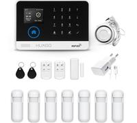 HUXGO, HXA003 sistema di allarme wireless WiFi + GSM 4G con 7 sensori di movimento, per casa, ufficio, appartamento, garage, applicazione TUYA Smart, controllo del telefono, SMS, lingua italiana