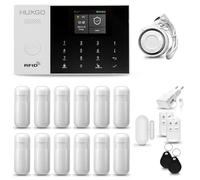 HUXGO® HXA005 Allarme casa senza fili con sirena esterna WiFi + GSM | Antifurto casa kit con 1x sensori di allarme per finestre/portes, 12x rilevatori di movimento | Lavora con TUYA