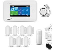 HUXGO® HXA006 Allarme casa senza fili WiFi + GSM 4G con sirena | Kit allarme con 1x rilevatore di movimento, 7x sensori per porte e finestre, telecomando | Antifurto casa wireless