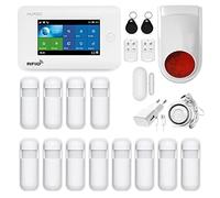 HUXGO, HXA006, Sistema di allarme wireless con 12 sensori di movimento e una seconda sirena wireless, Moduli: WiFi + GSM 4G, applicazione TUYA Smart, controllo del telefono, SMS, lingua italiana
