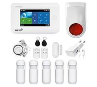 HUXGO, HXA006, Sistema di allarme wireless con 5 sensori di movimento e una seconda sirena wireless, Moduli: WiFi + GSM 4G, applicazione TUYA Smart, controllo del telefono, SMS, lingua italiana