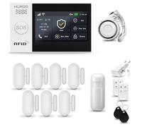 HUXGO® HXA007 Allarme casa senza fili WiFi + GSM 4G con sirena | Kit allarme con 1x rilevatore di movimento, 7x sensori per porte e finestre, telecomando | Antifurto casa wireless