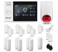 HUXGO® HXA007 Antifurto casa wireless WiFi + GSM con radio sirena | Kit allarme casa senza fili: 7x rilevatori di movimento, 7x sensori di allarme per finestre/porte |Per Casa, Appartamento