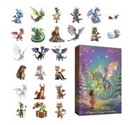 Huxibai Avvento Del Drago 2025 | Pendenti In Acrilico 2D Per 24 Giorni - Pendenti Drago Natale - Per Decorazione Di Festa Vacanze Uffici Casa Camera Porta Albero Scuola