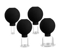 Huxibai Coppette per il Viso | Coppette ad Aspirazione per Massaggio Viso - Set da 4 Ventose a Vuoto per Gambe, Braccia, Schiena e Spalle con Accessorio Massaggio Corpo