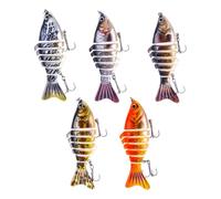 Huxibai Esca Nuotatore Articolato | Esche Artificiali Nuotatori,Esche Robotiche 5X con Sette Giunti, Amo per Pesce Gatto, Acqua Salata, Laghi e Fiumi