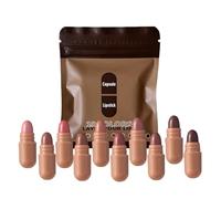 Huxibai Mini set di, 10 colori, a forma di capsula, lucidalabbra a lunga durata, per matrimoni, appuntamenti, laurea, viaggi, scuola, eventi speciali