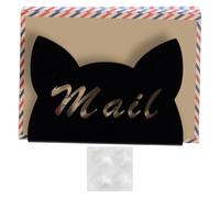 Huxibai Organizzatore postale, porta cartoline a forma di gatto in acrilico - supporto espositore per buste documenti carta tavolo fatture casa studio scuola